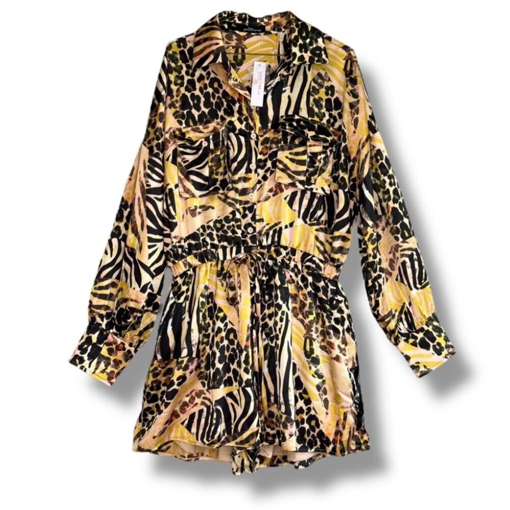 Goodtime U.S.A. mixed animal print long sleeve romper NEW - Picture 9 of 13
